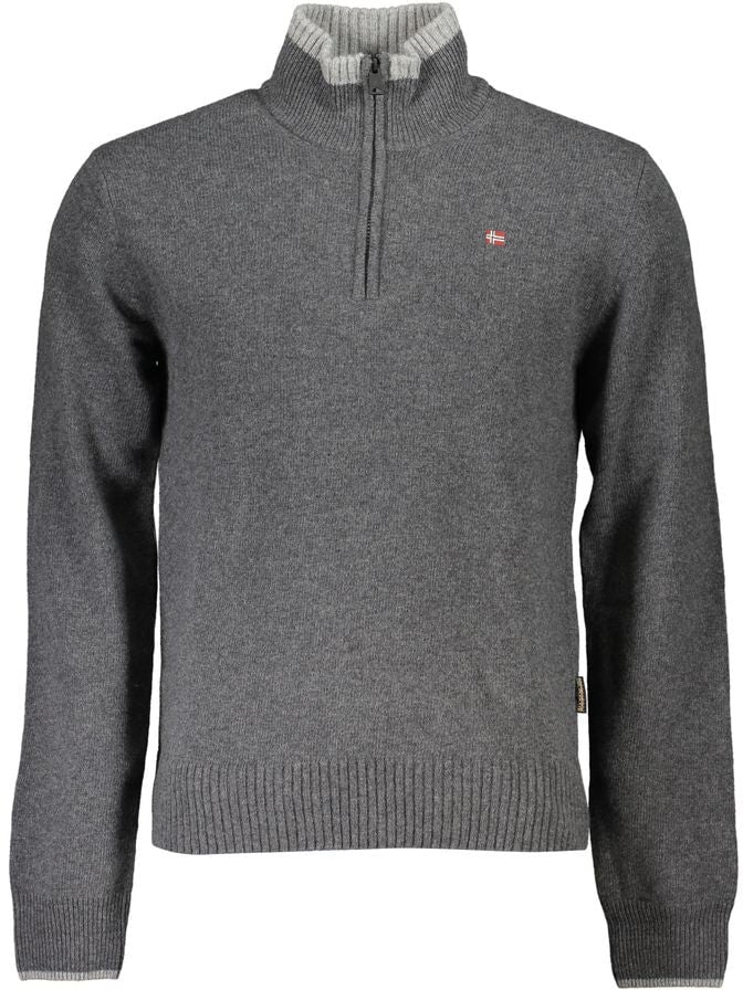Napapijri Grigio Tessuto Men Sweater Grijs