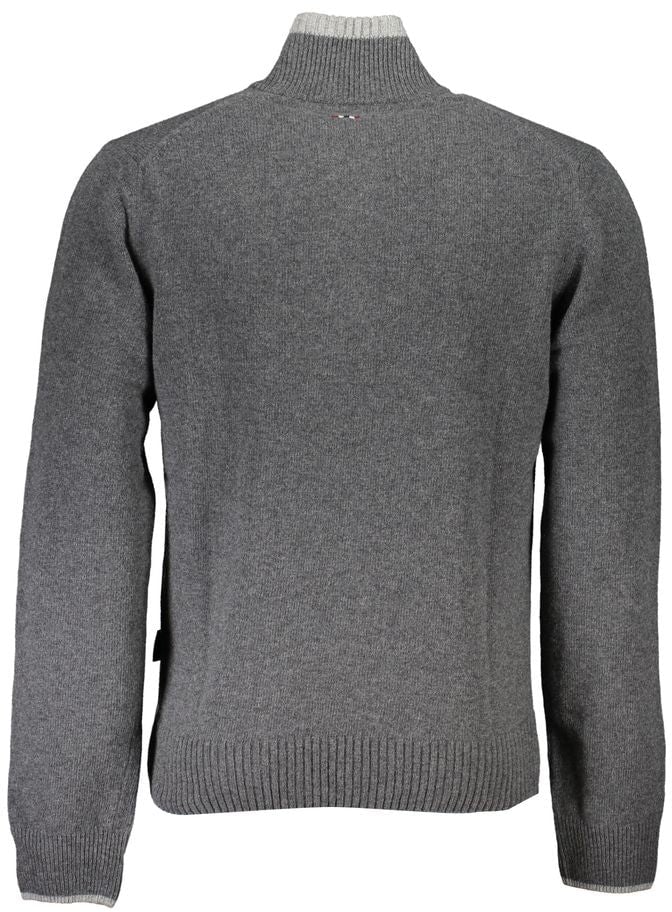 Napapijri Grigio Tessuto Men Sweater Grijs