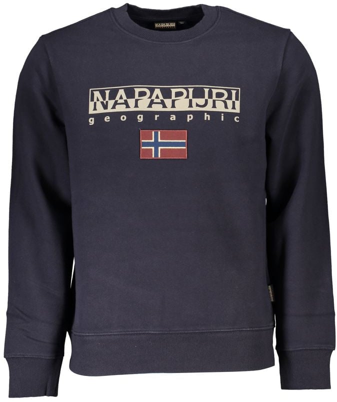 Napapijri Napapijri Blue Cotton Men Sweatshirt Blauw