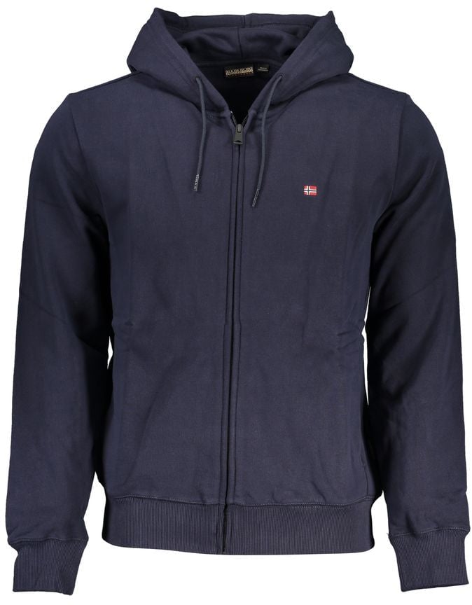 Napapijri Napapijri Blue Cotton Men Sweater with Hood Blauw