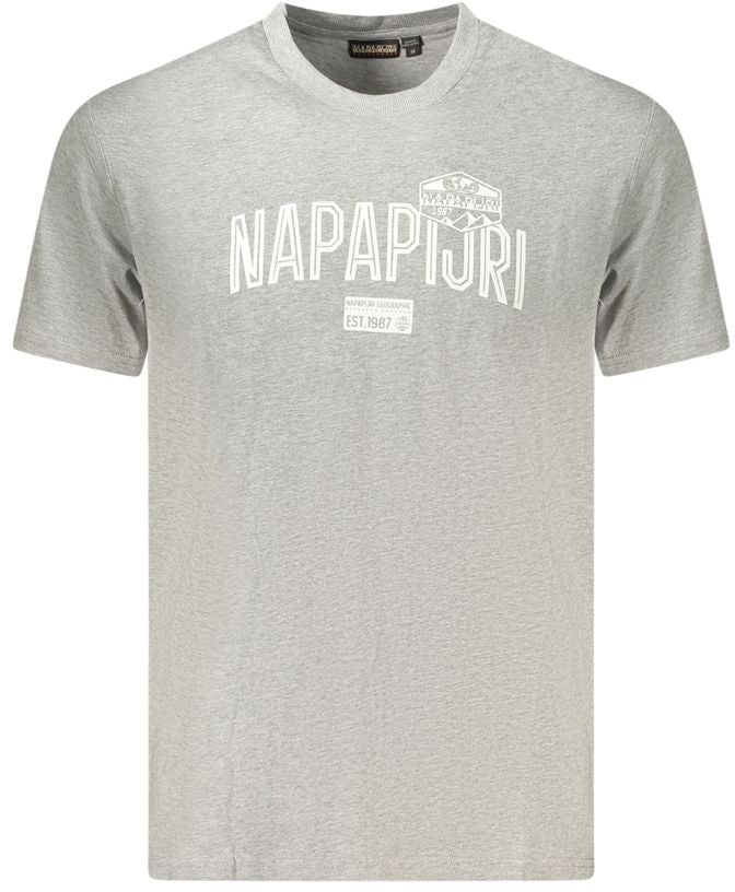 Napapijri Napapijri Grigio Cotton Men T-Shirt Grijs