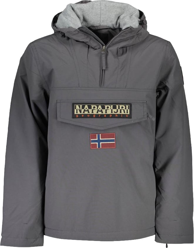Napapijri Grigio Polyamide Men's Jacket Grijs
