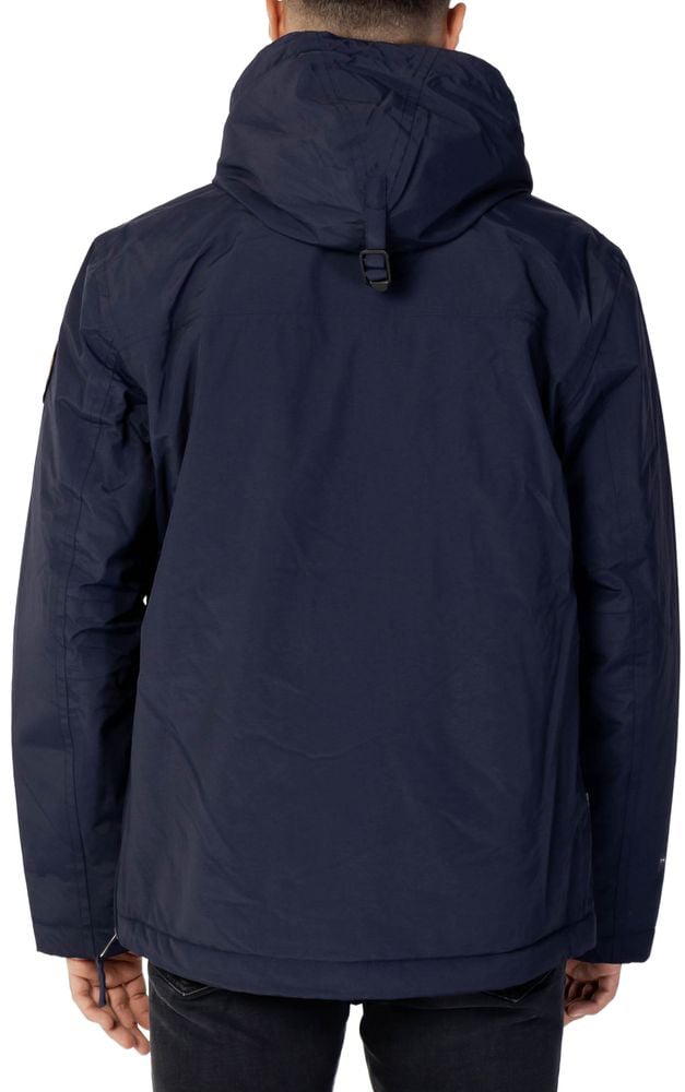 Napapijri Blue Polyester Shell Jacket Blauw