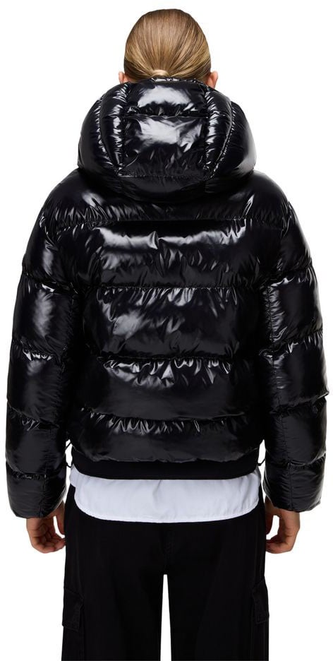 Napapijri Black Recycled Polyester Full-Length Jacket Zwart