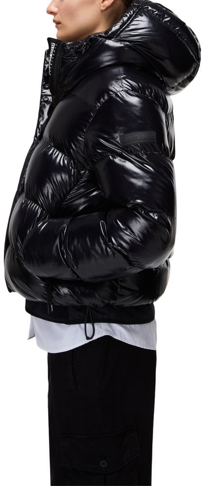 Napapijri Black Recycled Polyester Full-Length Jacket Zwart