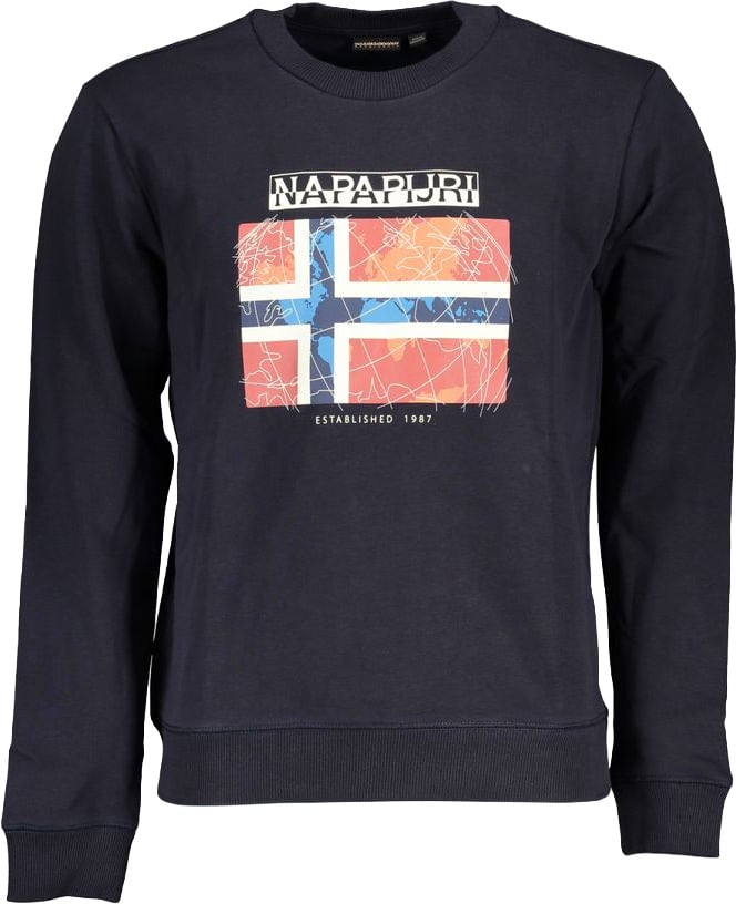 Napapijri Napapijri Blue Cotton Men Sweater Blauw