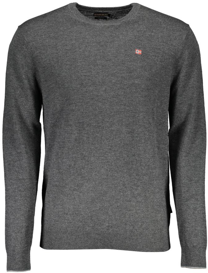Napapijri Grigio Wool Mens Sweater Grijs