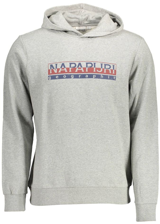 Napapijri Grigio Cotton Men Sweatshirt Grijs