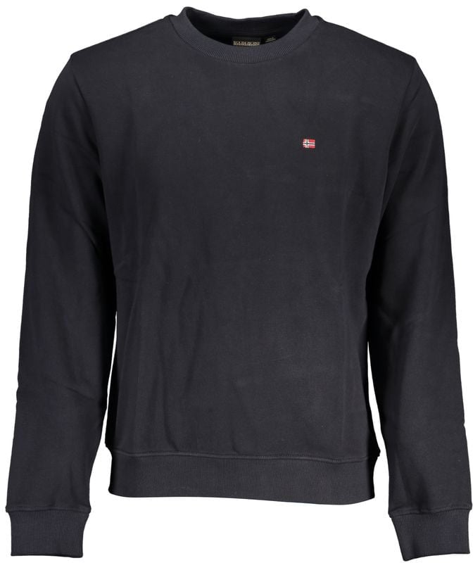 Napapijri Black Cotton Men Sweatshirt Zwart