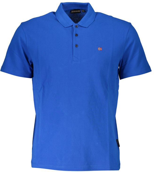 Napapijri Grigio Cotton Men T-Shirt Blauw