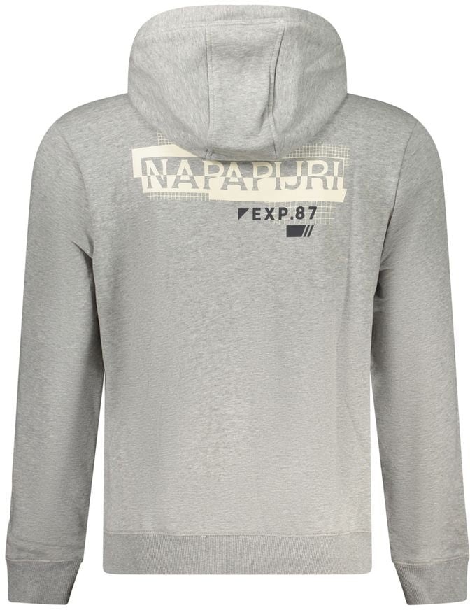 Napapijri Grigio Cotton Men's Hoodie Grijs