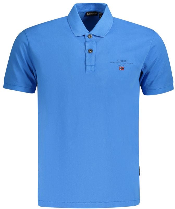 Napapijri Napapijri Blue Cotton Men Polo Blauw