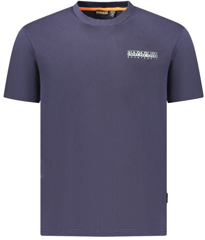 Napapijri Blue Cotton Men's T-Shirt Blauw