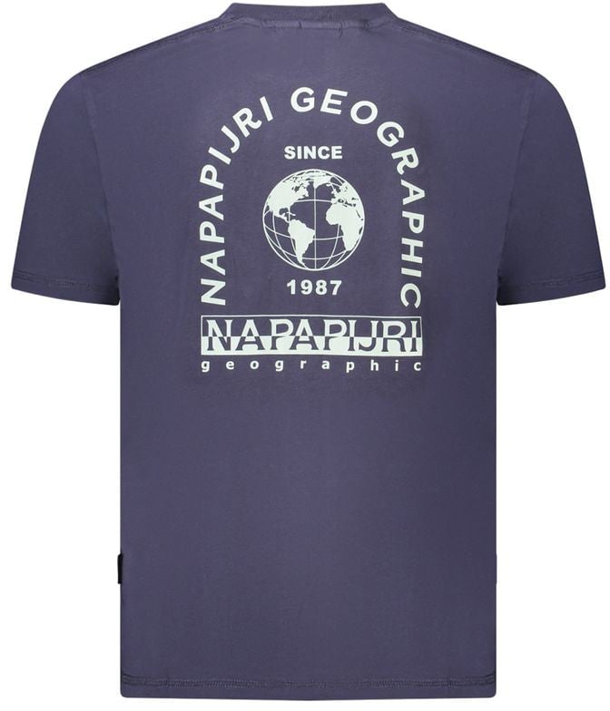 Napapijri Blue Cotton Men's T-Shirt Blauw