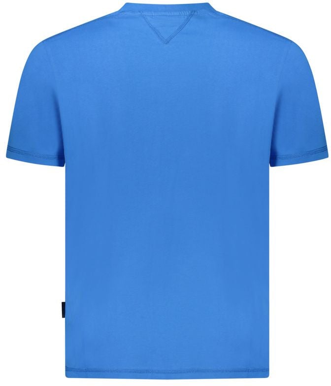 Napapijri Blue Cotton Men T-Shirt Blauw