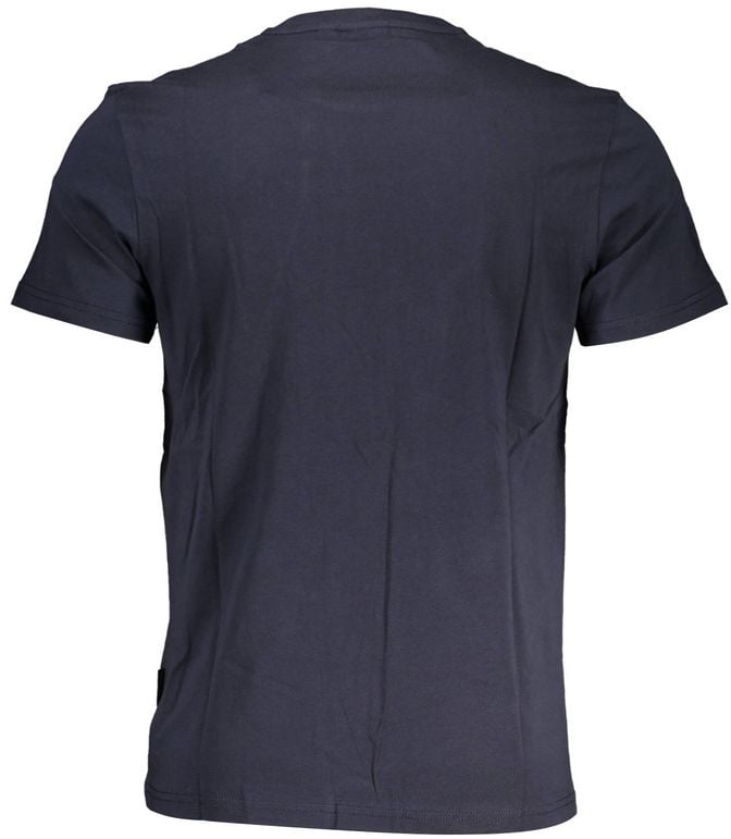 Napapijri Blue Cotton Men T-Shirt Blauw