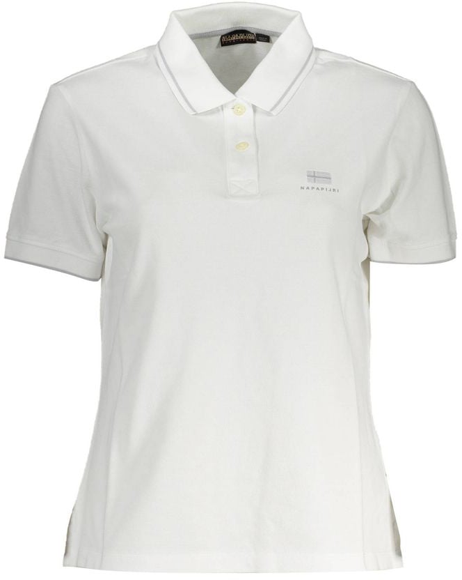 Napapijri Bianco Cotton Women Polo Wit