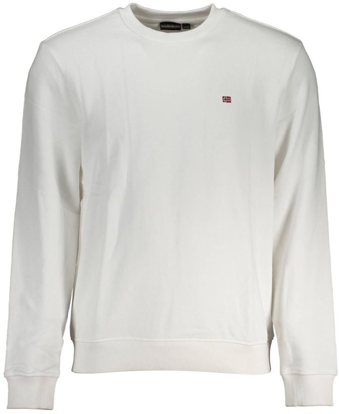 Napapijri Bianco Cotton Men Sweatshirt Wit