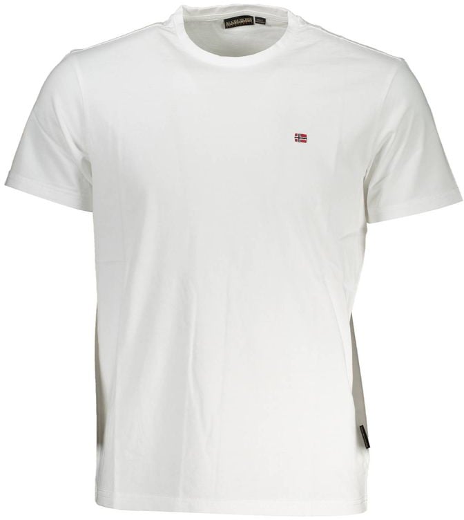 Napapijri Bianco Cotton Men T-Shirt Wit