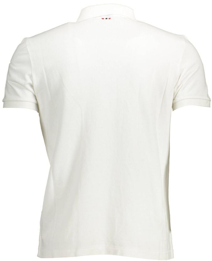 Napapijri White Cotton Men Polo Shirt Wit