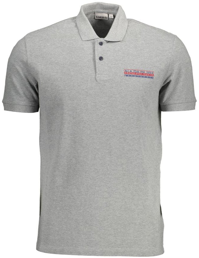 Napapijri Grigio Cotton Men's Polo Grijs