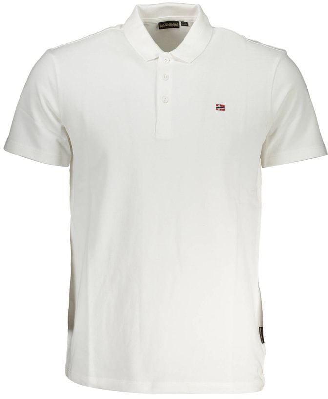Napapijri Bianco Cotton Men Polo Shirt Wit