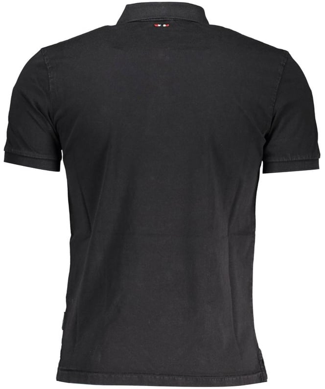 Napapijri Black Cotton Men Polo Shirt Zwart