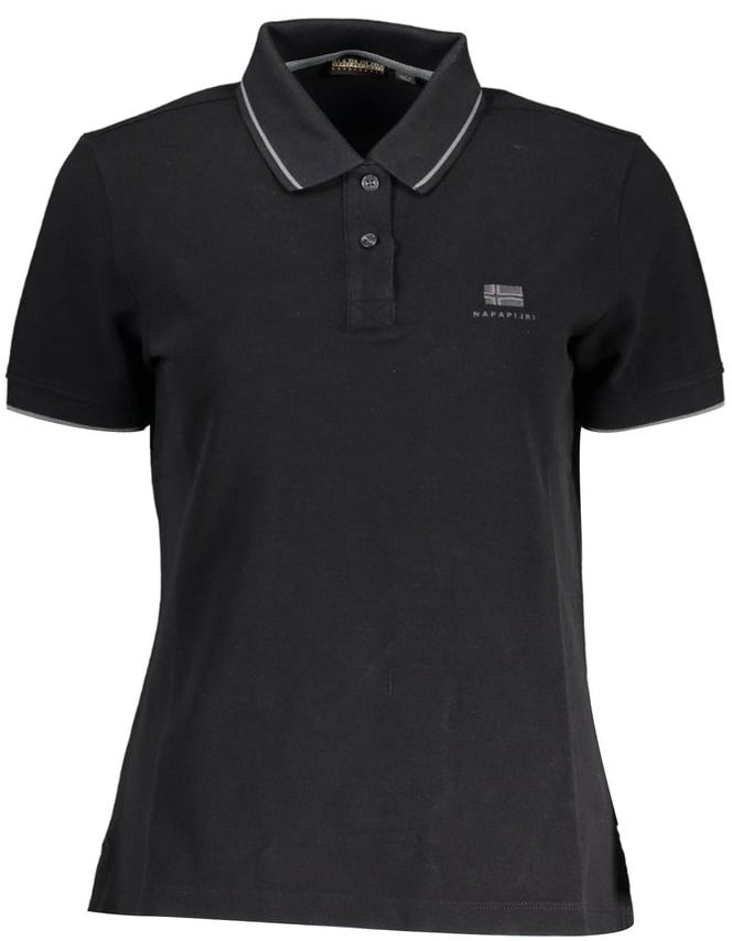 Napapijri Black Cotton Women Polo Shirt Zwart