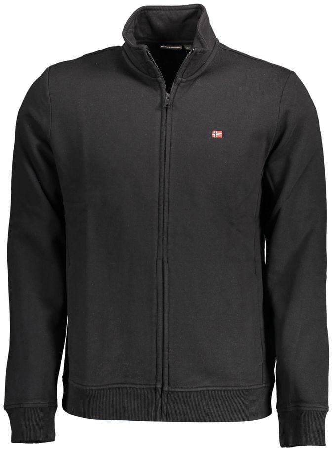 Napapijri Blue Cotton Men Sweatshirt Zwart