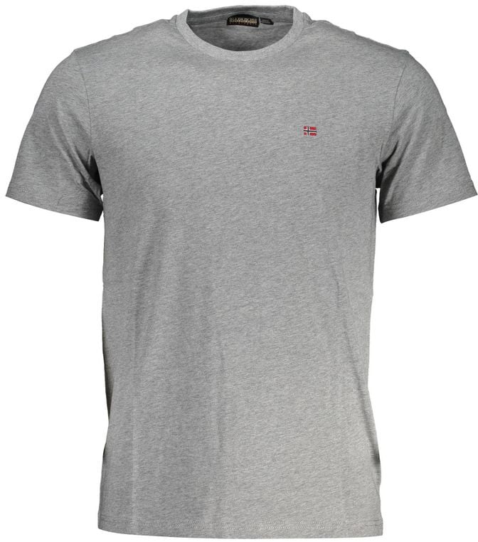 Napapijri Grigio Cotton Men T-Shirt Grijs