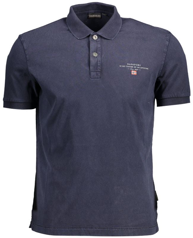 Napapijri Blu Cotton Men Polo Blauw