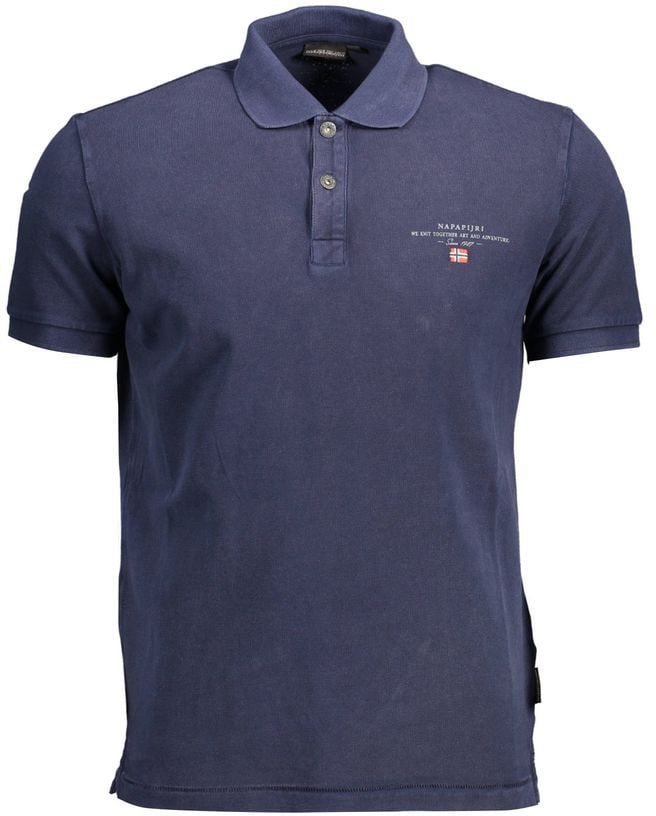 Napapijri Napapijri Blue Cotton Men Polo Shirt Blauw