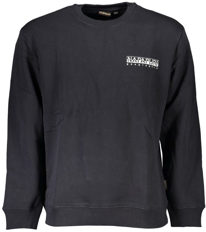 Napapijri Black Cotton Men Sweatshirt Zwart