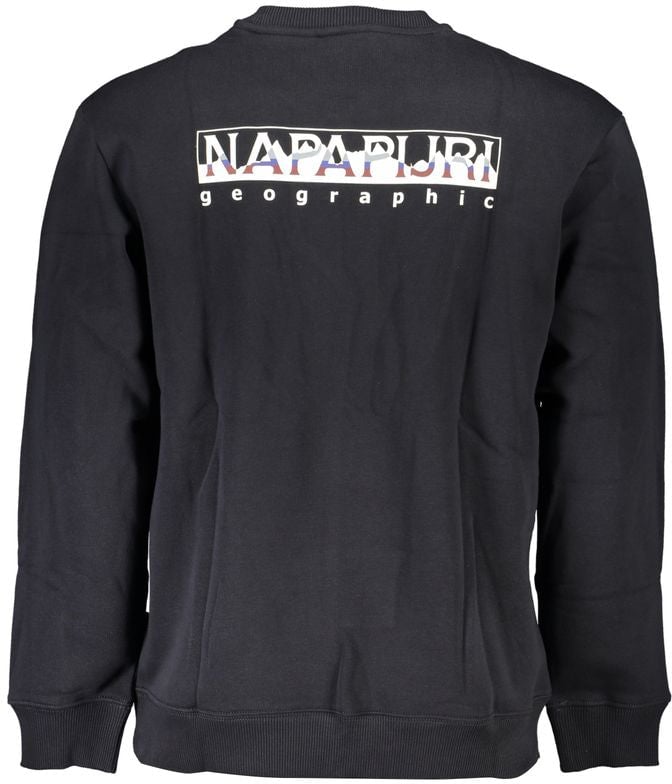 Napapijri Black Cotton Men Sweatshirt Zwart