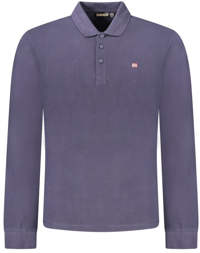 Napapijri Blue Cotton Men Polo Shirt Blauw