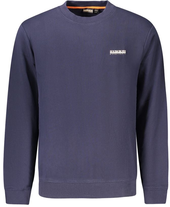 Napapijri Blue Cotton Men Sweatshirt Blauw