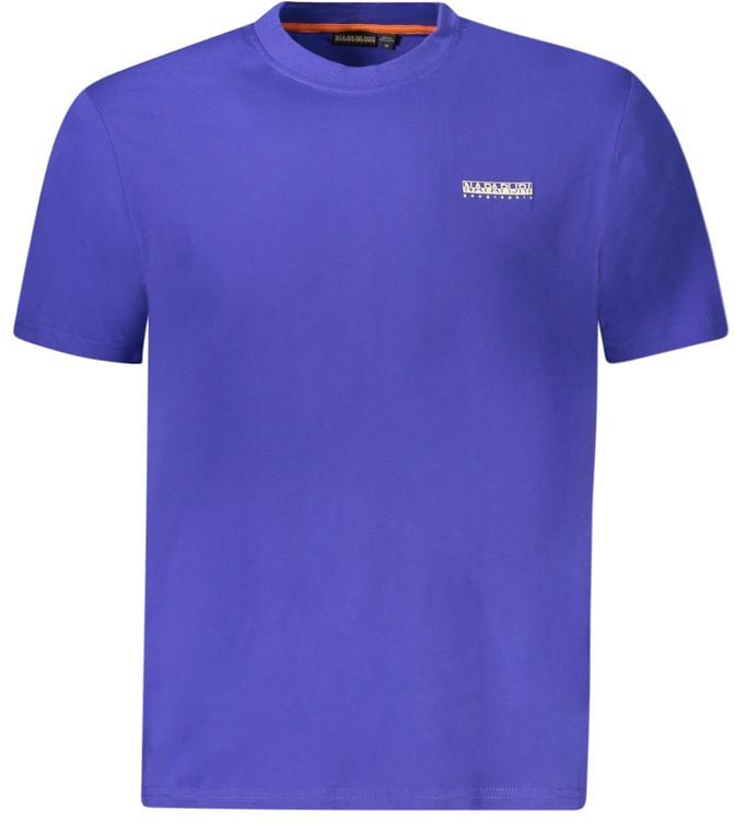 Napapijri Blue Cotton Men's T-Shirt Blauw