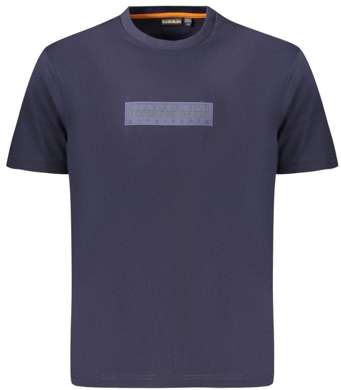 Napapijri Blue Cotton Men T-Shirt Blauw