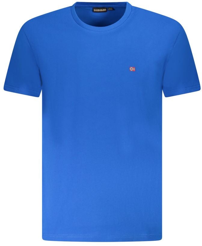 Napapijri Napapijri Azzurro Cotton Men T-Shirt Blauw