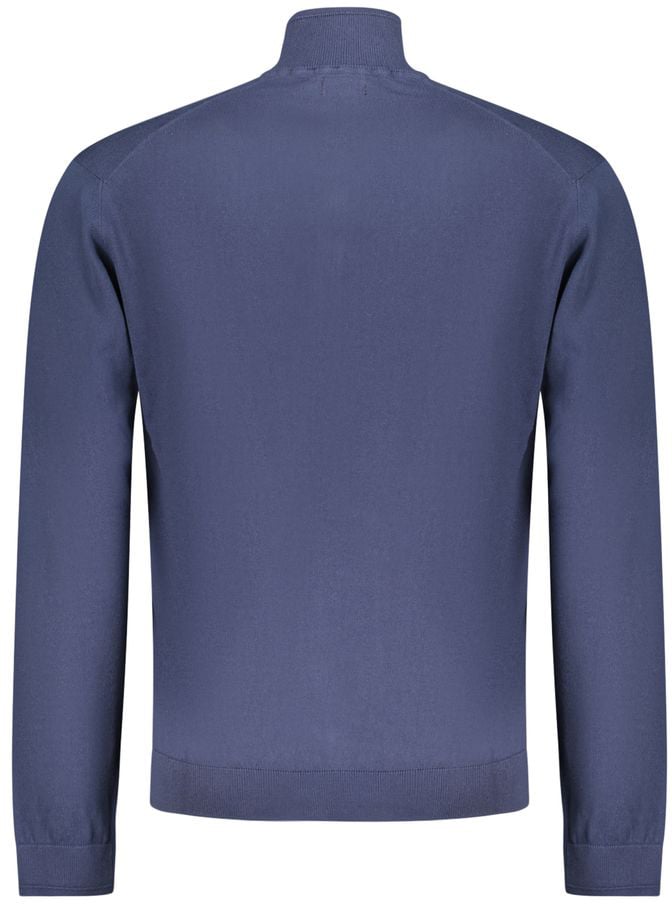 Napapijri Blue Cotton Men Cardigan Blauw