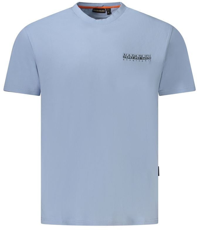 Napapijri Napapijri Light Blue Cotton Men T-Shirt Blauw