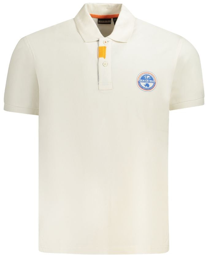 Napapijri Napapijri White Cotton Men Polo Wit