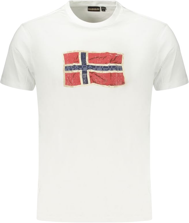Napapijri White Cotton Men's T-Shirt Wit