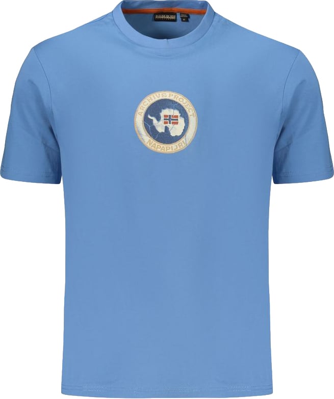 Napapijri Napapijri Azzurro Cotton Men's T-Shirt Blauw