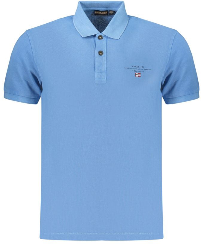Napapijri Azzurro Cotton Men's Polo Blauw