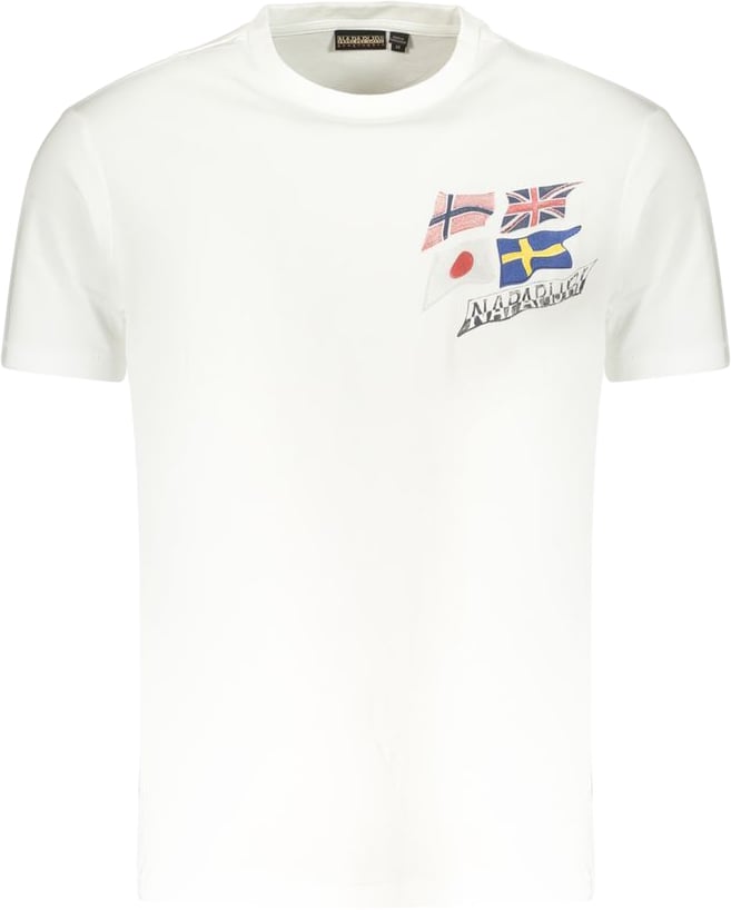 Napapijri Napapijri White Cotton Mens T-Shirt Wit