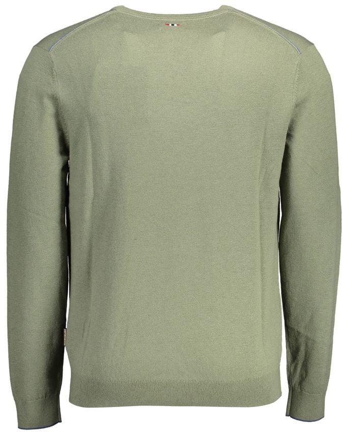 Napapijri Green Wool Men Sweater Groen