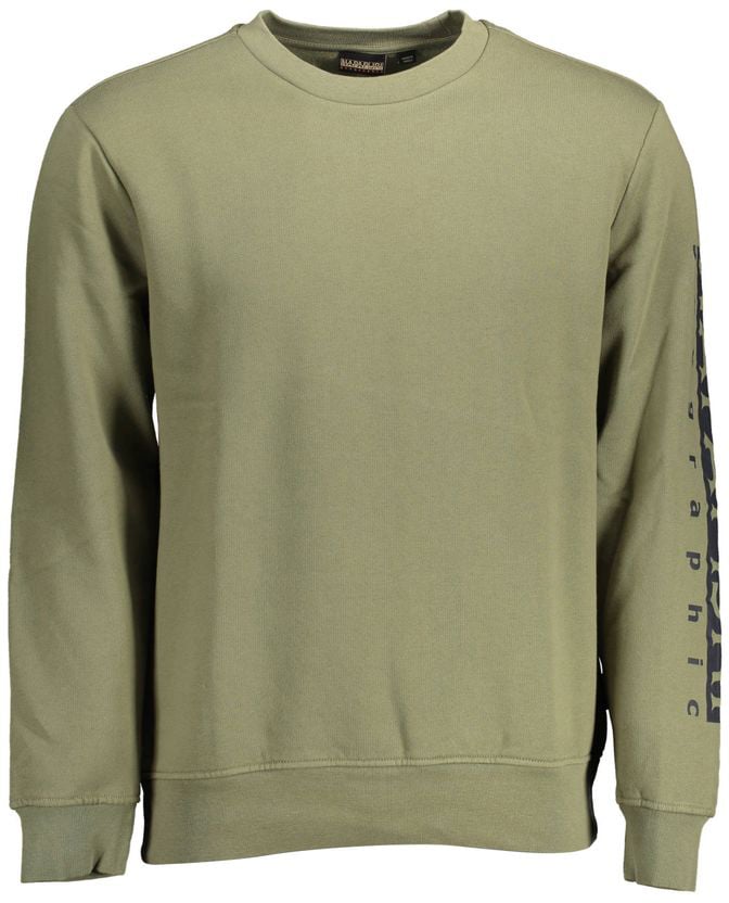 Napapijri Verde Cotton Men Sweatshirt Groen