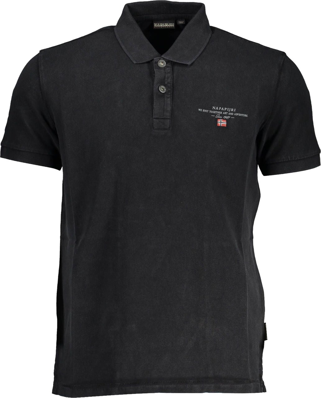 Napapijri Black Cotton Polo Shirt Zwart