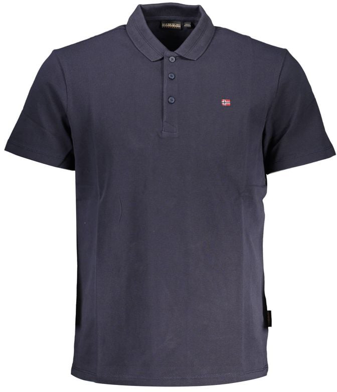 Napapijri Blue Cotton Polo Shirt Blauw